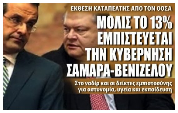 ÎœÏŒÎ»Î¹Ï‚ Ï„Î¿ 13% Ï„Ï‰Î½ Î•Î»Î»Î®Î½Ï‰Î½ ÎµÎ¼Ï€Î¹ÏƒÏ„ÎµÏÎµÏ„Î±Î¹ Ï„Î·Î½ ÎºÏ…Î²Î­ÏÎ½Î·ÏƒÎ·live-in | Η Έξυπνη, Αντικειμενική και Εναλλακτική Ενημέρωση!